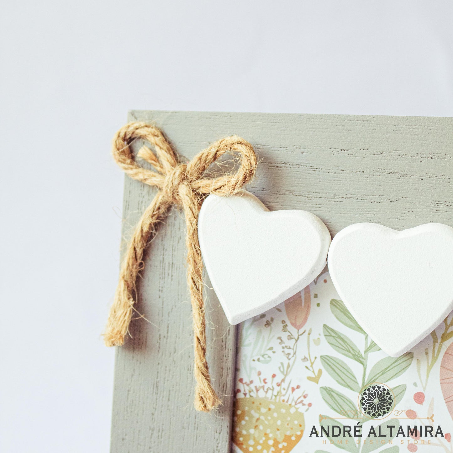 PORTARRETRATO GRIS CON CORAZONES