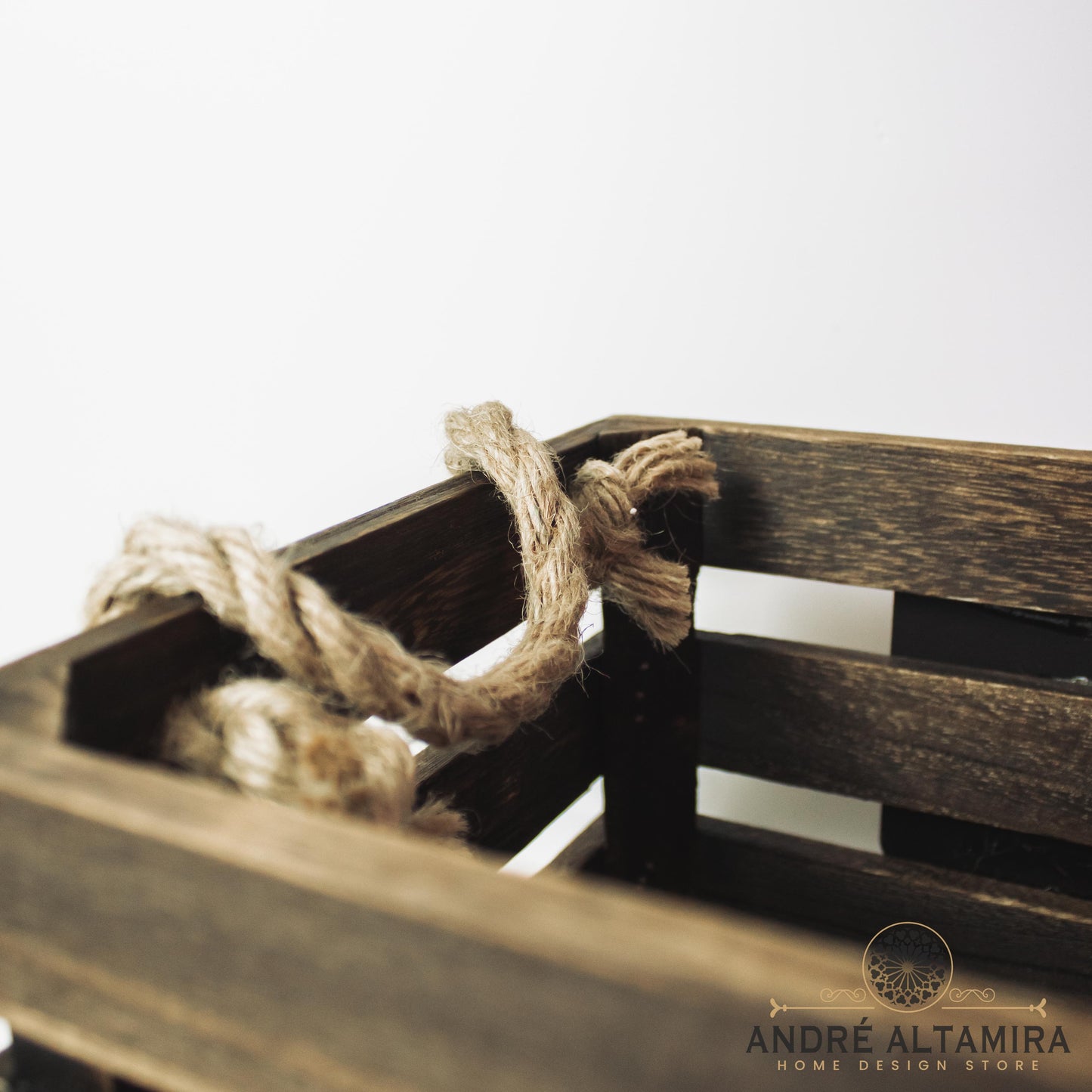 CANASTA DE ALMACENAJE DE MADERA CAFE