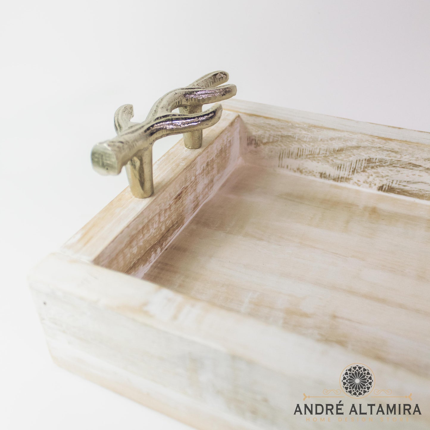 BANDEJA DE MADERA NATURAL CON AGARRADERAS