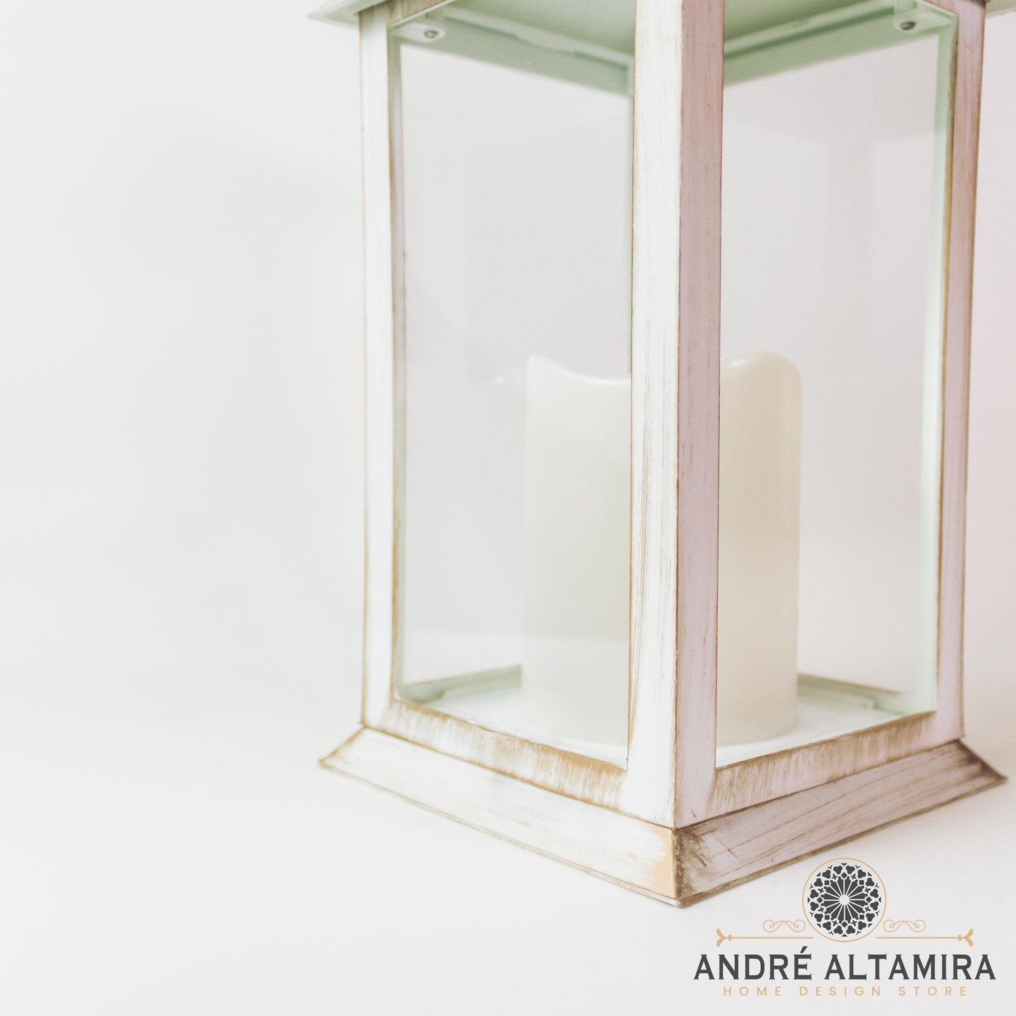 FAROL BLANCO CON VELA LED INCORPORADA