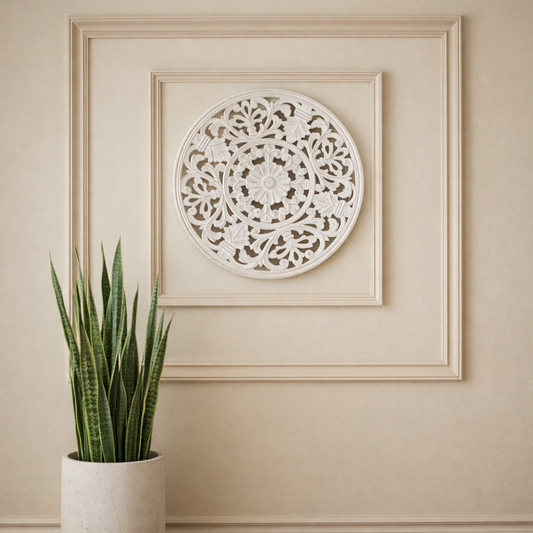 CUADRO DECORATIVO DE MADERA REDONDO