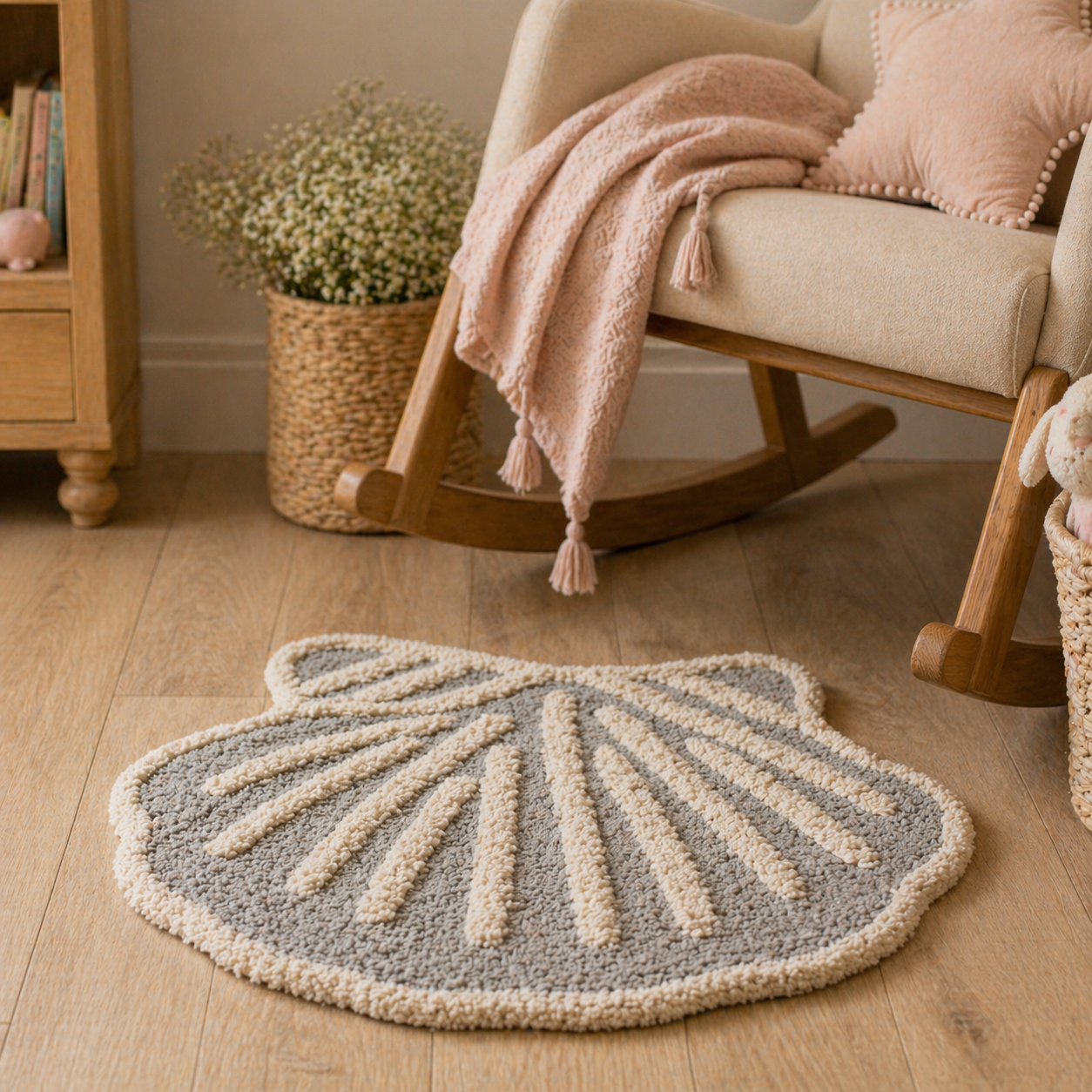 ALFOMBRA SHELL GRIS Y BEIGE
