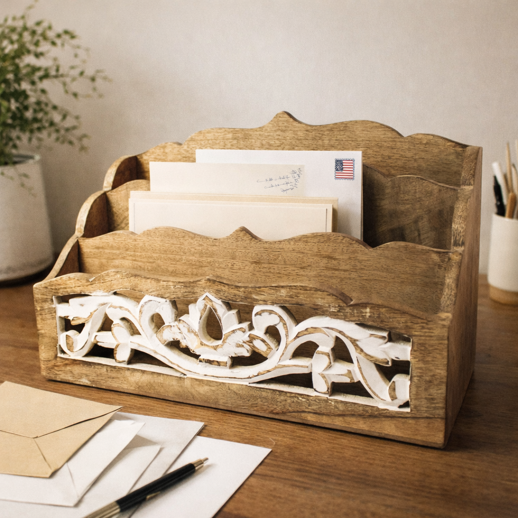 ORGANIZADOR DE MADERA TALLADO