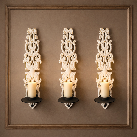 CANDELABRO DE PARED MADERA/METAL