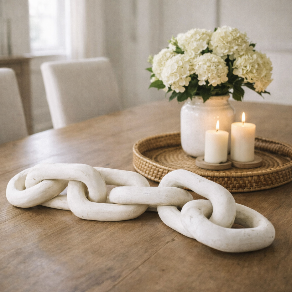 CADENA DE MADERA BLANCA