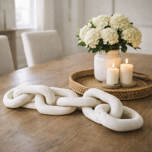 CADENA DE MADERA BLANCA