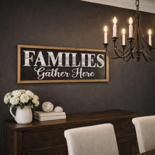CUADRO DE MADERA PARA PARED FAMILIES