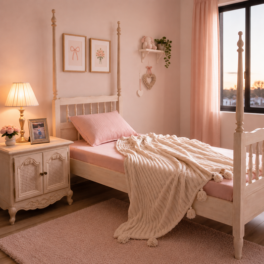 CAMA VINTAGE CON VELADOR