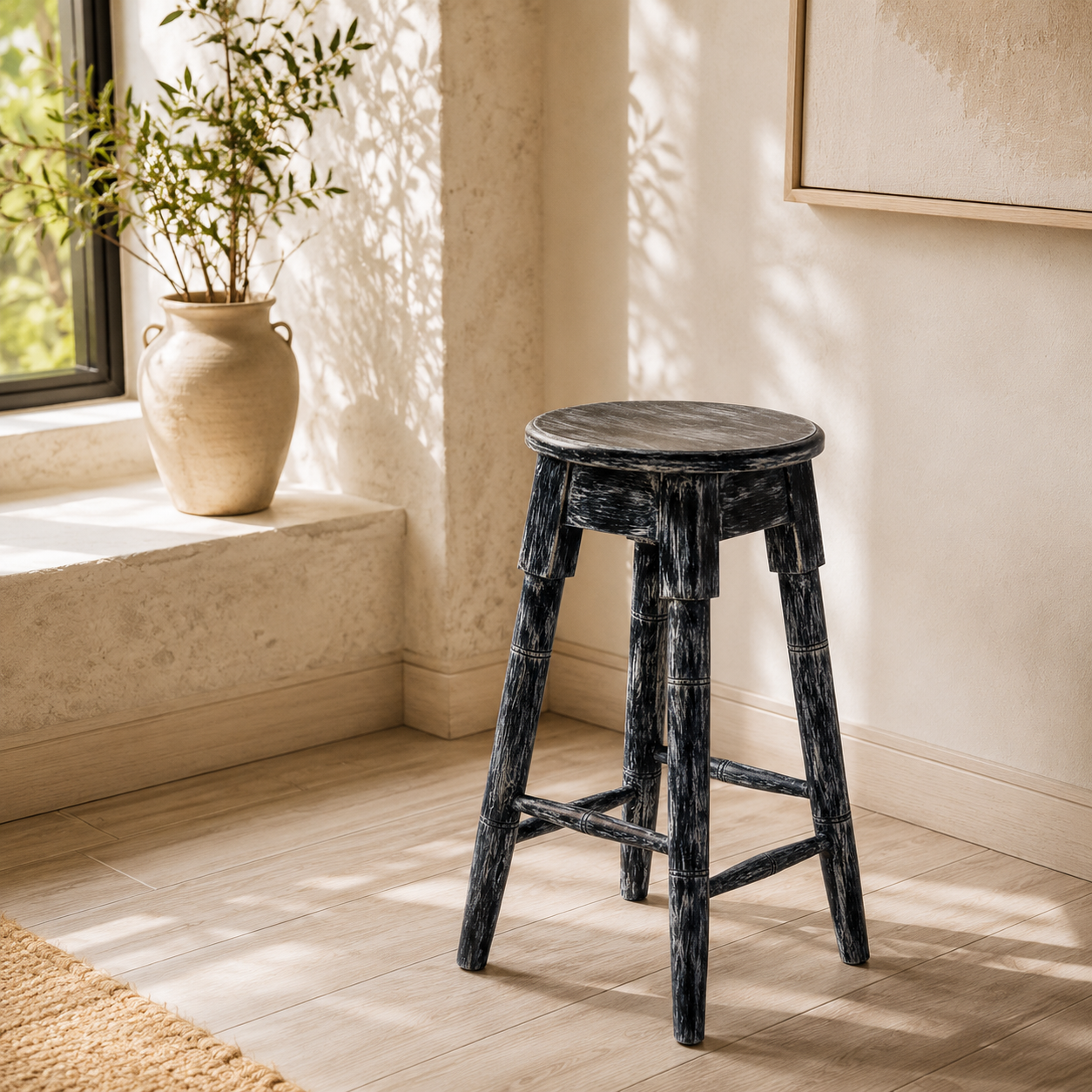 TABURETE DE MADERA VINTAGE