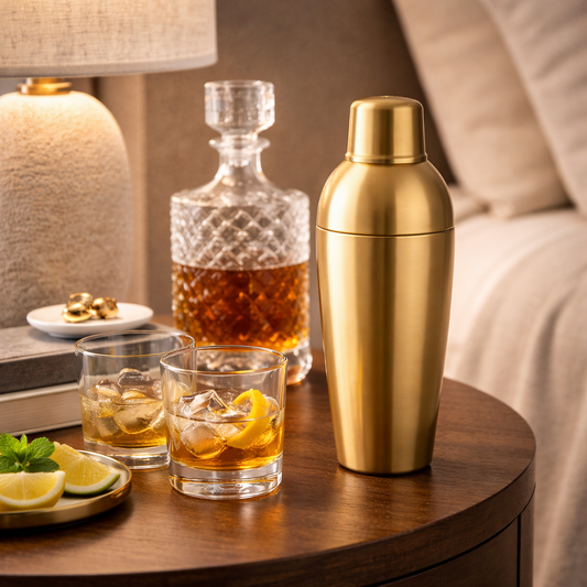 COCKTAIL SHAKER DORADO ANTIGUO