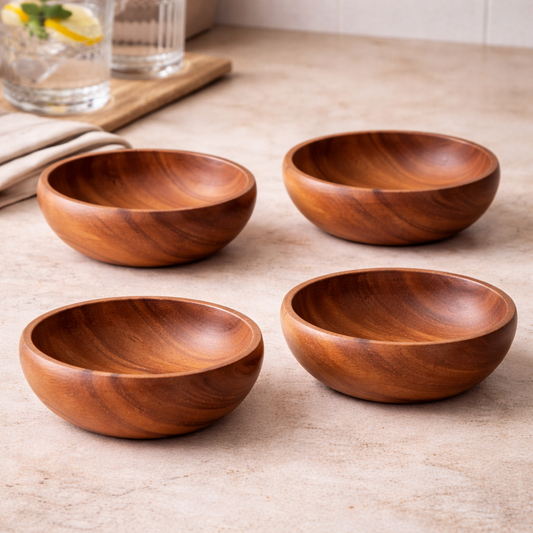 CUENCO REDONDO DE BAMBU SET x 4