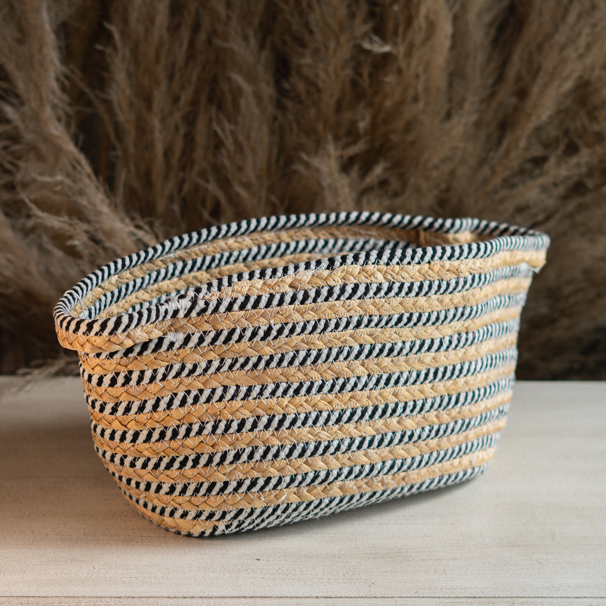 CANASTAS DECORATIVAS BEIGE CON NEGRO