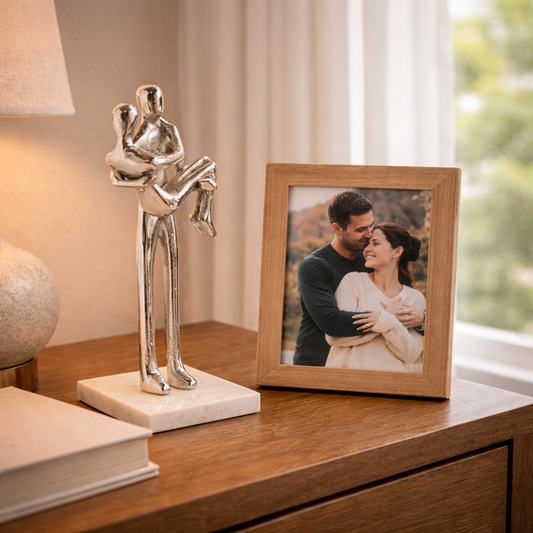 ADORNO DECORARTIVO PAREJA COLOR PLATA