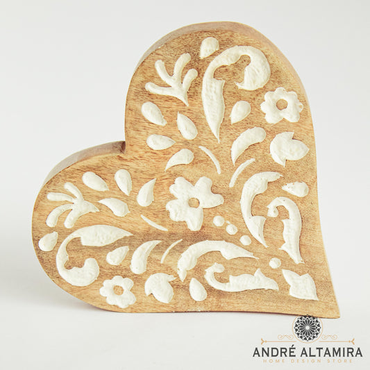 ADORNO DECORATIVO DE MADERA CORAZÓN MEDIANO