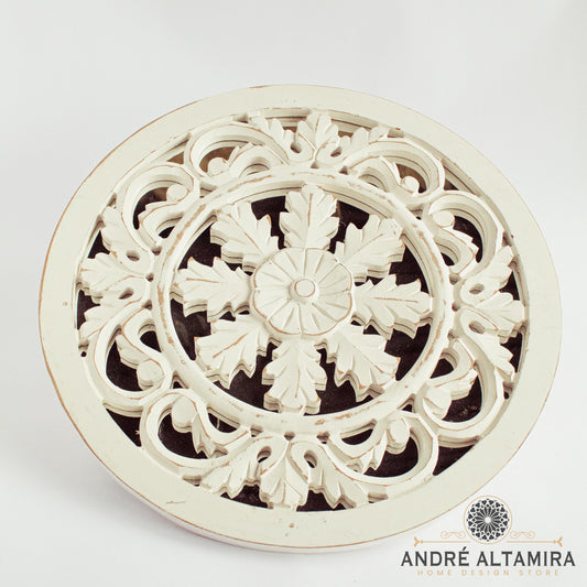 CUADRO DECORATIVO DE PARED CON ESPEJO BLANCO 40cm x 40cm