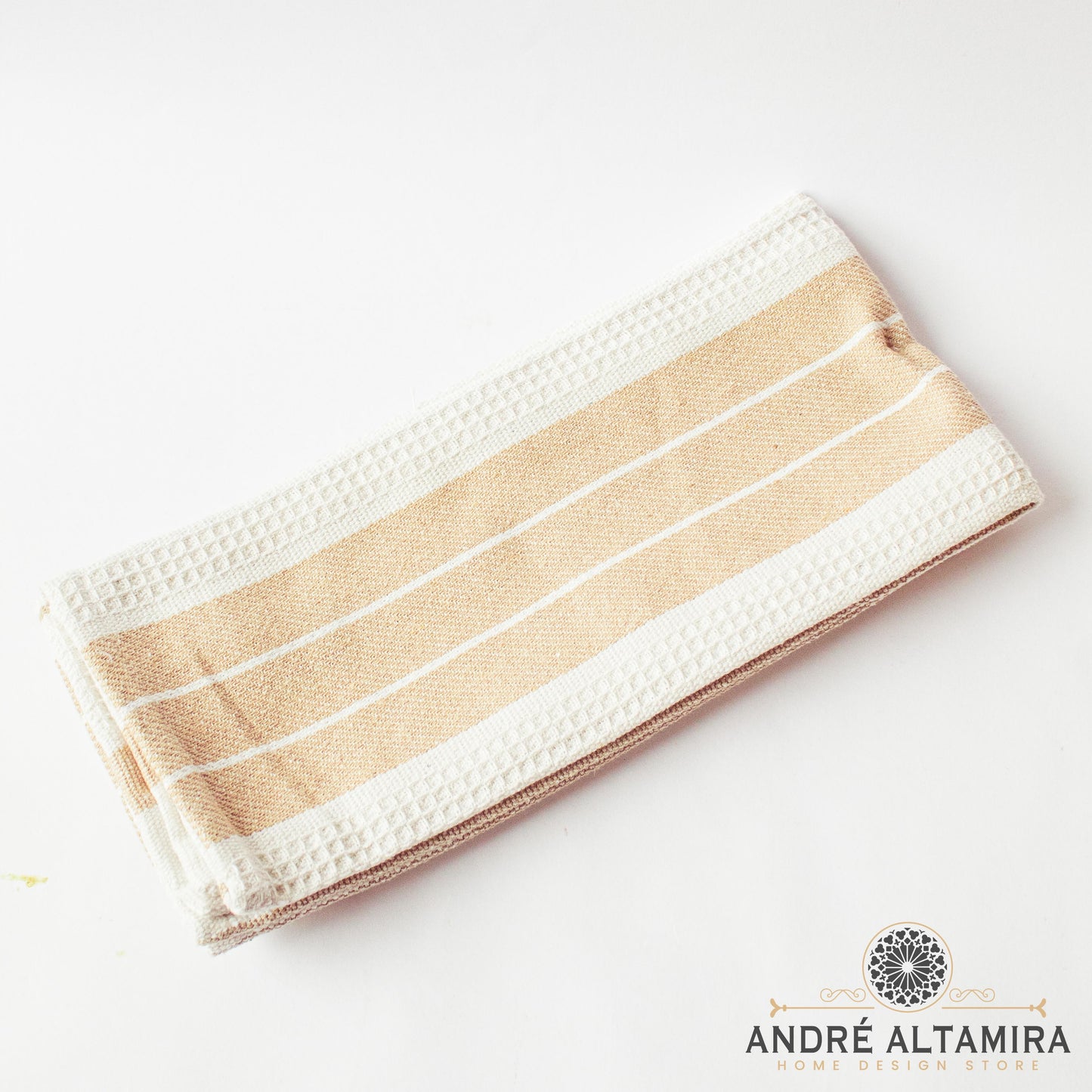 PAÑO DE COCINA COLOR BEIGE CON BLANCO SETX2, 45CM X 71CM