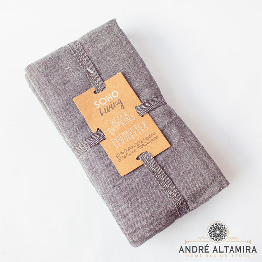 SERVILLETA COLOR GRIS SETX6, 45,7CM X 45,7CM