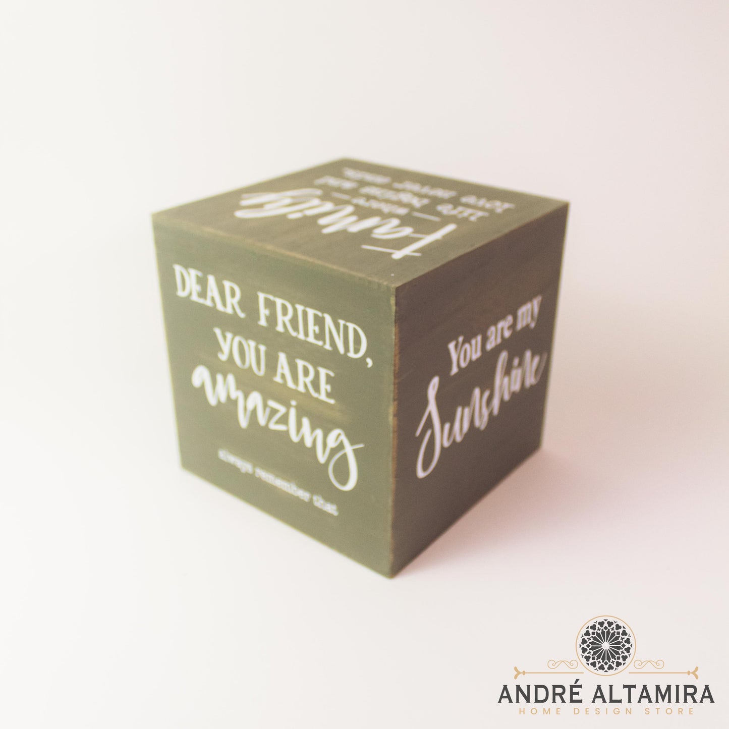 CUBO DECORATIVO GRIS FRASES