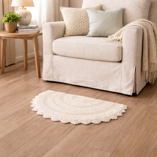 ALFOMBRA MEDIA LUNA COLOR BEIGE