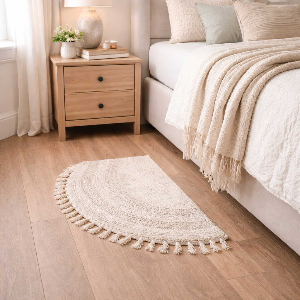 ALFOMBRA MEDIA LUNA COLOR BEIGE