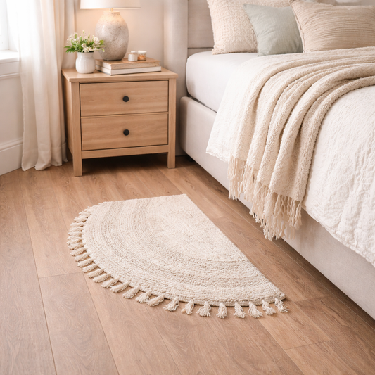 ALFOMBRA MEDIA LUNA COLOR BEIGE