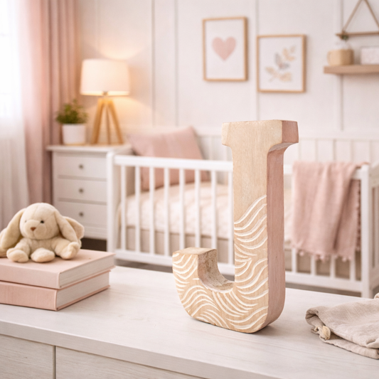 LETRA DECORATIVA DE MADERA "J"