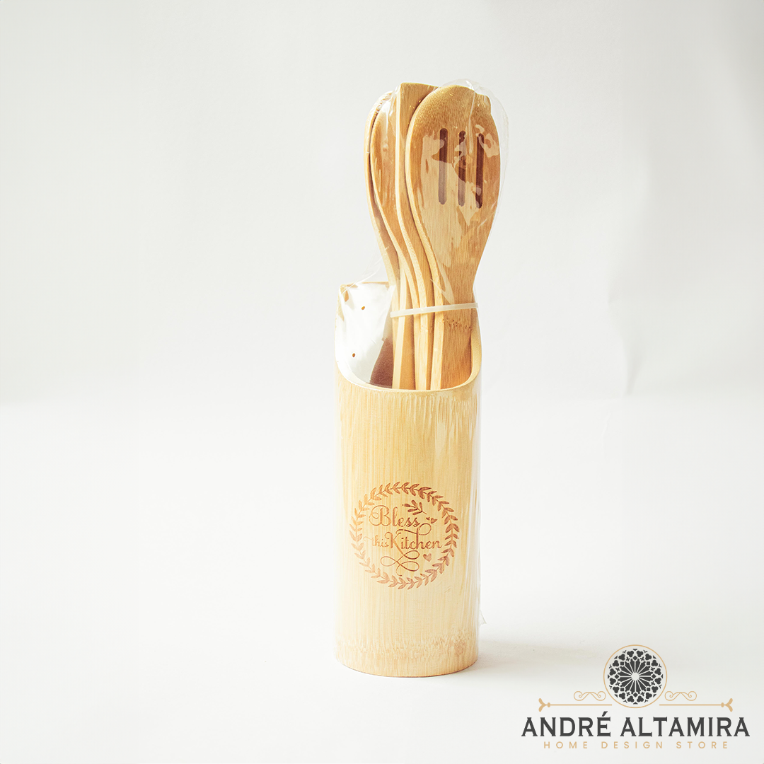 SET DE ACCESORIOS DE COCINA DE BAMBÚ