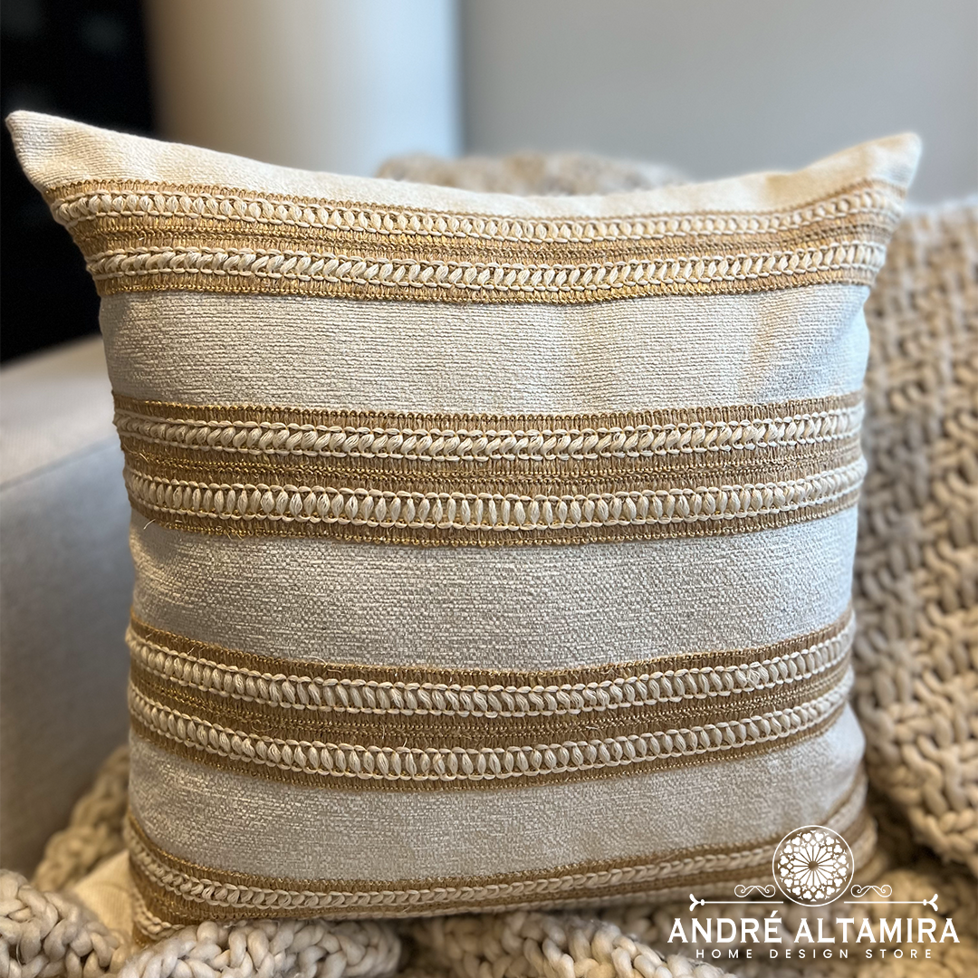 COJIN DECORATIVO REATA BEIGE Y CRUDO