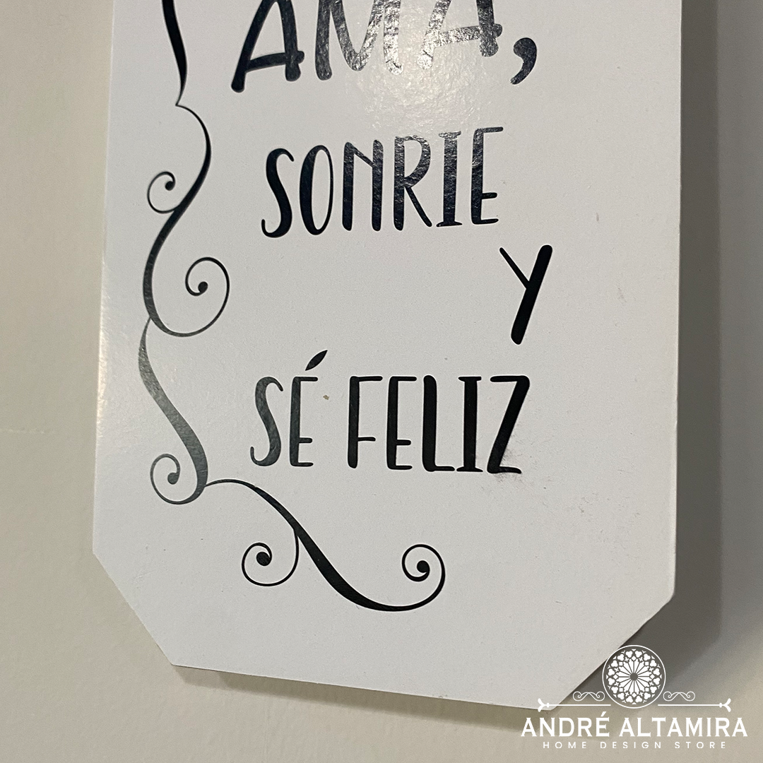 CUADRO COLGANTE FRASES BLANCO