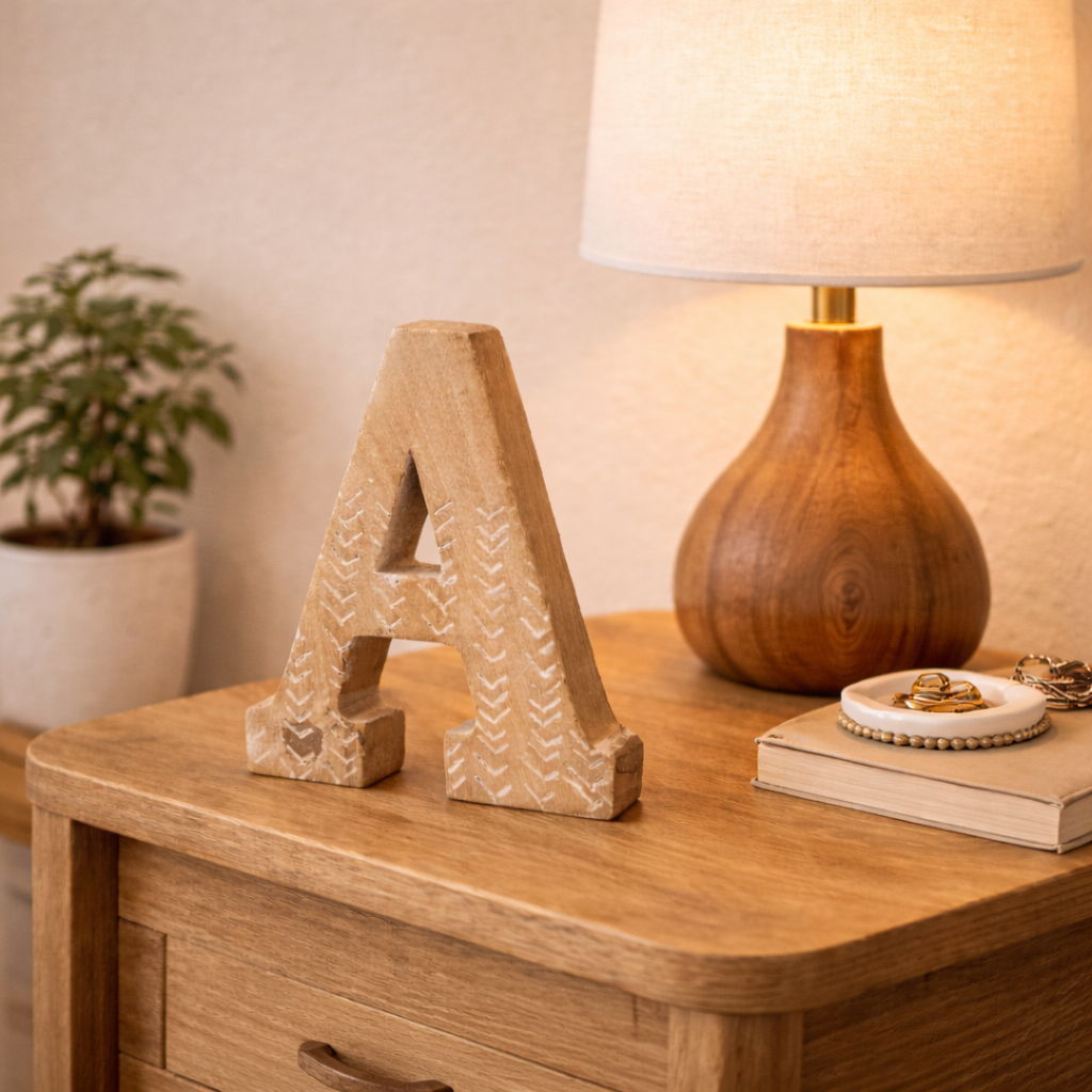 LETRA DECORATIVA DE MADERA "A"